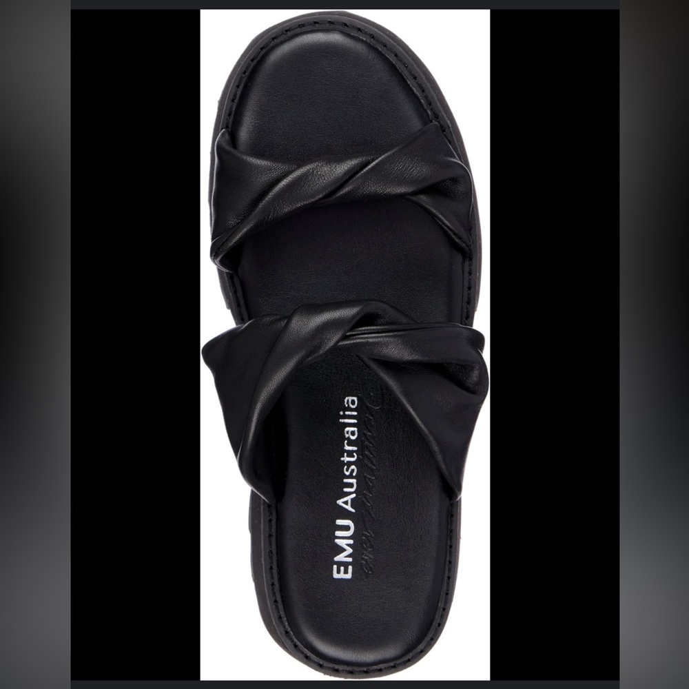 EMU Australia NWT Genuine Leather Sandal |Sz 8W |Style: Bamboo | Black SO COMFY!